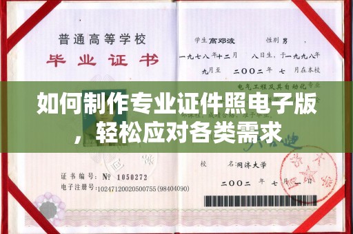 狮潭如何制作专业证件照电子版，轻松应对各类需求